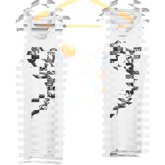 バスケットボール スケルトン ハロウィン 男性 男の子 バスケットボール ハロウィン タンクトップ - Kawaiitshirt