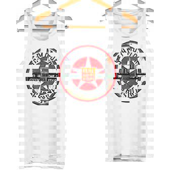 バックプリントのみ レトロ ビンテージ ガソリンスタンド スター モーター オイルカー タンクトップ - Kawaiitshirt