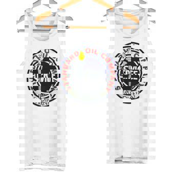 バックプリントのみ レトロ ヴィンテージ ガソリンスタンド 標準モーターオイル タンクトップ - Kawaiitshirt