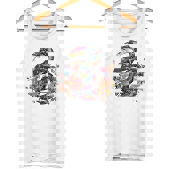 パイソン 蛇 フローラルボール パイソン タトゥーフラワー 蛇好き タンクトップ - Kawaiitshirt
