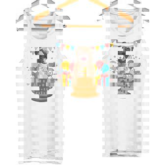 パグ 1歳 誕生日 お祝い ケーキ ペット 動物 犬 オーナー パグ タンクトップ - Kawaiitshirt