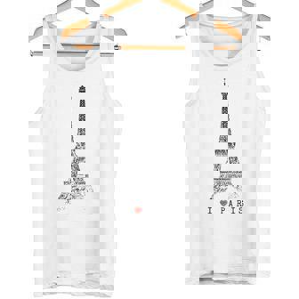 パリ エッフェル塔 ビンテージ スカイライン ラブ フランス ツアー エッフェル I Love Paris タンクトップ - Kawaiitshirt