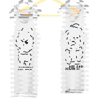 ビションフリーゼ 犬 怒る かわいい おもしろ イラスト シンプル 簡単 Bichon Frise 長袖tシャツ タンクトップ - Kawaiitshirt