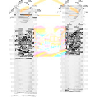 ビンテージ サンフランシスコ ケーブルカーf カストロ カリフォルニア Lgbtq 長袖tシャツ タンクトップ - Kawaiitshirt