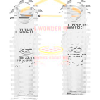 バックプリント ピザも私のことを考えているのかな タンクトップ - Kawaiitshirt