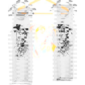 ピットブル 抽象 ペット お絵かき イラスト 動物 ピットブル タンクトップ - Kawaiitshirt