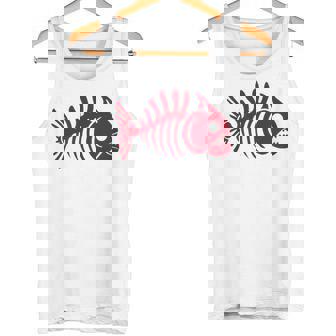 ピラニアスケルトン。魚の頭蓋骨と骨の様式化されたデザイン。 タンクトップ - Kawaiitshirt