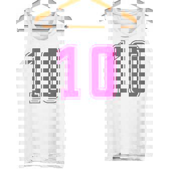 ピンク色背番号 10 チーム短大スポーツピンク色背番号付きユニフォーム タンクトップ - Kawaiitshirt