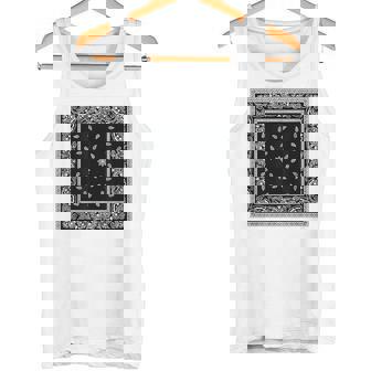 ホワイトブラックバンダナプリントtシャツ ペイズリー柄 タンクトップ - Kawaiitshirt