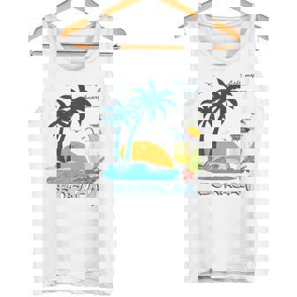 ボラカイ島 ヤシの木 日没 花 フィリピン ビーチ カクテル パラワン島 東南アジア 海鳥 島 贈り物 海 お土産 セブ タンクトップ - Kawaiitshirt