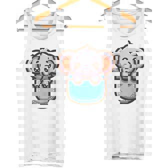 ポケットに入ったかわいい象 タンクトップ - Kawaiitshirt