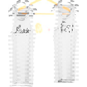 ポメラニアン Ekg ハートビートハートライン 肉球プリント タンクトップ - Kawaiitshirt