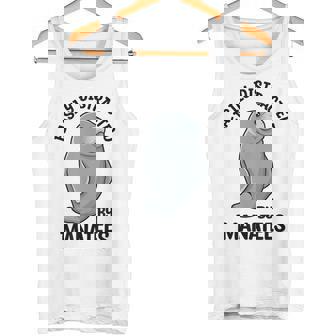 マナティーに気を取られる かわいい 海の動物 マナティー タンクトップ - Kawaiitshirt