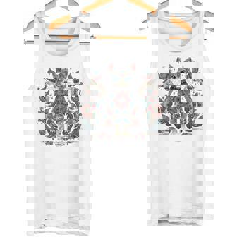 マンダラデザインのかわいい猫の曼荼羅。 長袖tシャツ タンクトップ - Kawaiitshirt