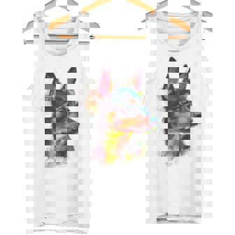 ミニチュア ピンシャー 犬 ペット アート カラフル ミニチュア ピンシャー タンクトップ - Kawaiitshirt