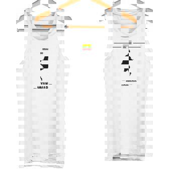 ミャンマーの地図と国の名前が付いたビルマの国旗 タンクトップ - Kawaiitshirt
