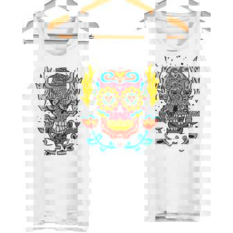 メキシカンホリデー カーニバル マスク カラフル スカル タンクトップ - Kawaiitshirt