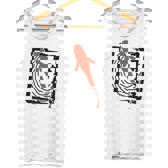 メダカ：ハンコスタンプデザインで描かれたメダカはエサを欲す。 タンクトップ - Kawaiitshirt