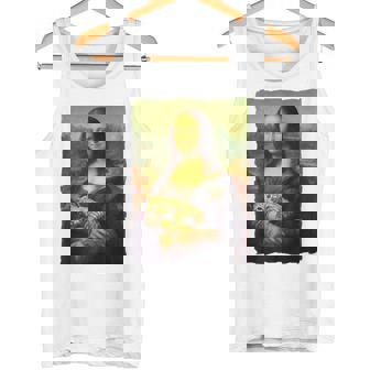 モナ・リザとオレンジ色の猫 面白いアートの絵 タンクトップ - Kawaiitshirt