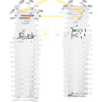 ヨークシャーテリア 心電図 ハートビート ハートライン 犬好き タンクトップ - Kawaiitshirt