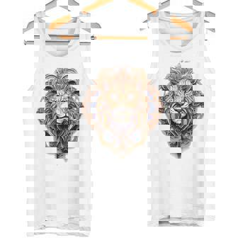 ライオン 動物 彫刻 動物園 抽象芸術 絵画 ライオン タンクトップ - Kawaiitshirt