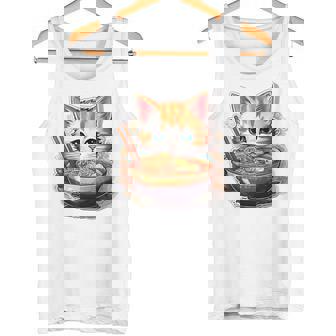 ラーメンを食べている子猫 タンクトップ - Kawaiitshirt
