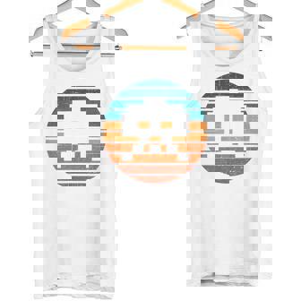 レトロ ヴィンテージ 80年代アーケード ゲーム インベーダー シンセウェイブ サンセット タンクトップ - Kawaiitshirt