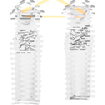 レトロな飛行機の図-ヴィンテージ旅客機の飛行履歴 タンクトップ - Kawaiitshirt