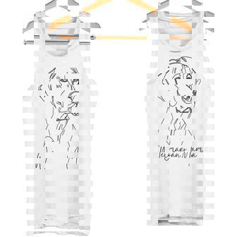 ワイマラナー ママ ワイマラナー ママ かわいい ラインアート 犬 アーティスティック タンクトップ - Kawaiitshirt