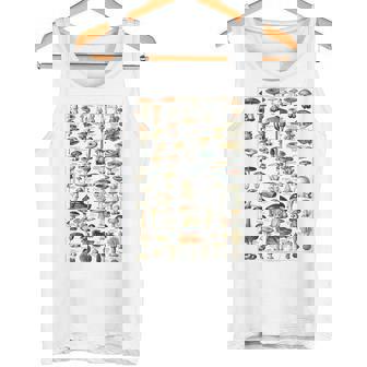 ヴィンテージ キノコ チャート イラスト キノコ モレルハンター タンクトップ - Kawaiitshirt