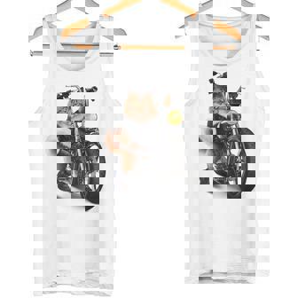 三毛猫 オレンジ猫 ねこ バイク バイカー タンクトップ - Kawaiitshirt