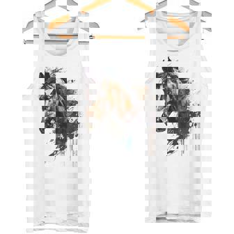 乗馬アート アニマルプリント 馬モチーフ 馬 タンクトップ - Kawaiitshirt