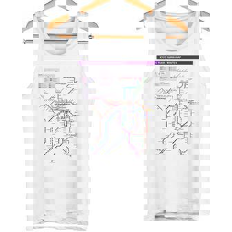 京都日本地下鉄鉄道おみやげ路線図 タンクトップ - Kawaiitshirt