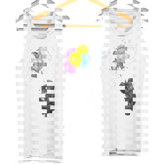 可愛い赤ちゃんのゴリラシルバーバックグラフィックバルーンアートワーク。 タンクトップ - Kawaiitshirt