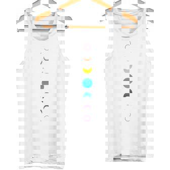 天空の月の満ち欠け バックプリント 虹の月天文学 タンクトップ - Kawaiitshirt