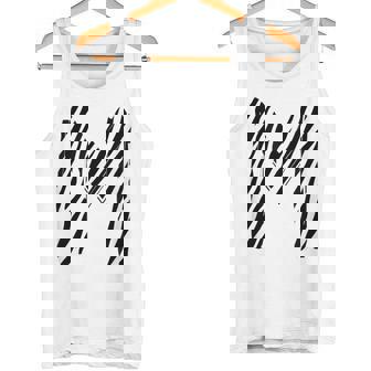 太字 クリエイティブ ゼブラマーカー 文字 M デザイン アニマルシリーズ タンクトップ - Kawaiitshirt