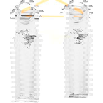 幾何学的クジラtシャツ メンズ シャツ レディース ブラック ホワイト タンクトップ - Kawaiitshirt