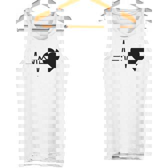 心電図のパターン ハートカラー ブラック タンクトップ - Kawaiitshirt