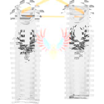 愛国的なアメリカ国旗イーグル 7月4日 バックプリント アメリカン タンクトップ - Kawaiitshirt