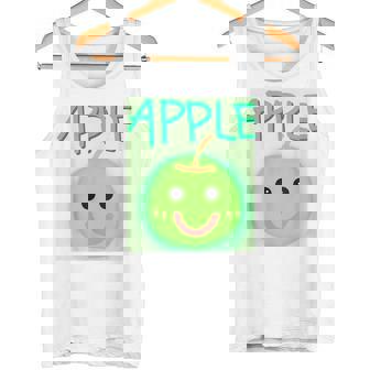 日本 りんご 青りんご かわいい 笑顔 タンクトップ - Kawaiitshirt