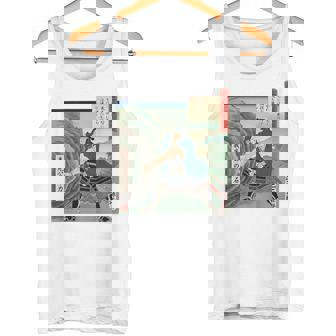 日本 浮世絵 出羽国 山形 山形城 ５７万石 最上義光 源氏 蔵王 力石 バックプリント タンクトップ - Kawaiitshirt