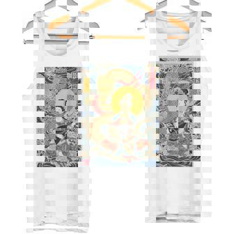 日本 浮世絵 滋賀 琵琶湖 竹生島 弁財天 竜 龍神 バックプリント タンクトップ - Kawaiitshirt