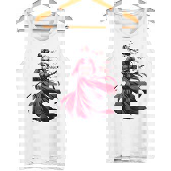 日本のサムライ フローラルウォリアーフラワー 桜 タンクトップ - Kawaiitshirt