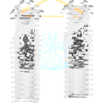 日本のタコ浮世絵 海の美 木版画 タンクトップ - Kawaiitshirt