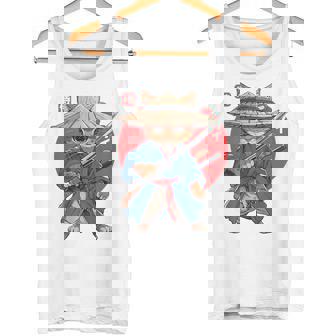 日本の侍 猫戦士 浮世侍 バックプリント タンクトップ - Kawaiitshirt