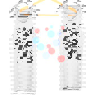 日本の野鳥 シマエナガ 赤 青 ドット 丸 水玉 関西 イベント 家族 お揃い タンクトップ - Kawaiitshirt