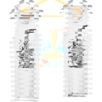 日本の麺スープ ラーメン 浮世絵 日本波 ヴィンテージ タンクトップ - Kawaiitshirt