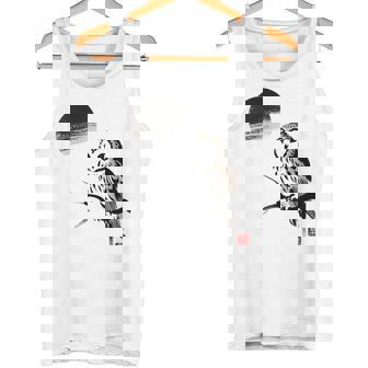 日本製 墨絵 ふくろう アート 墨筆 絵 漢字 知恵 – 日本文化デザイン タンクトップ - Kawaiitshirt