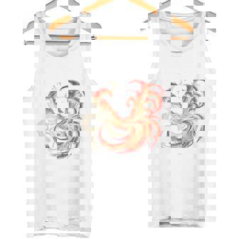 朱雀 不死鳥 火の鳥 フェニックス 漢字 イラスト バックプリント タンクトップ - Kawaiitshirt
