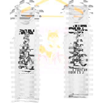柴犬 いぬ イラスト 柴犬好き 犬好き 自転車 かわいい おもしろ レトロ Ride For Life's Joy 長袖tシャツ タンクトップ - Kawaiitshirt